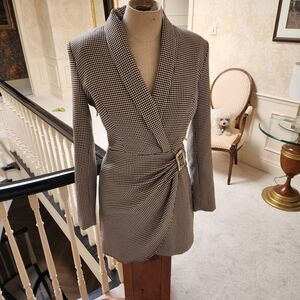 Zara Houndstooth Wrap Dress